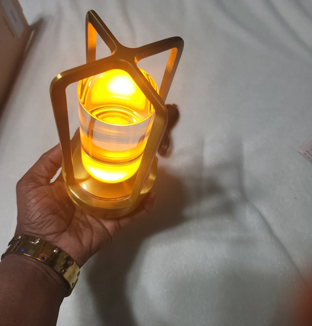 Klarako Gold and Clear Crystal Lantern. NEW IN BOX